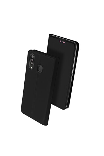 REDz Accessories Husă originală Dux Ducis, compatibilă cu Samsung M30, neagră, piele și TPU cu sloturi, elegantă