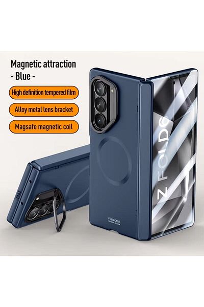REDz Accessories Husă Elite Protector MagSafe, compatibilă cu Samsung Galaxy Z Fold 6, albastră