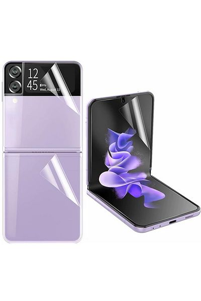REDz Accessories Set de folii hidrogel 3 în 1, compatibile cu Samsung Galaxy Z Flip 3, față interior spate, transparentă