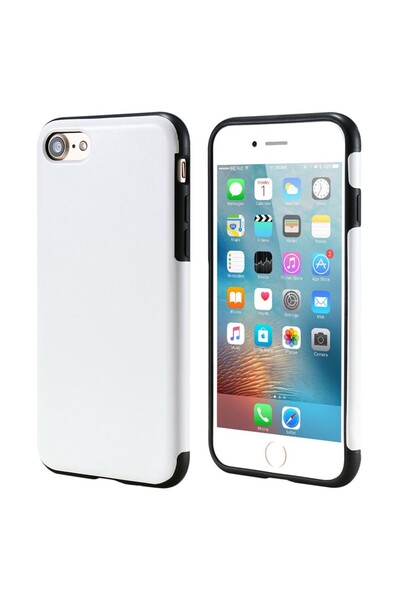 REDz Accessories Carcasă compatibilă cu iPhone 8 / 7, albă, material TPU și p...