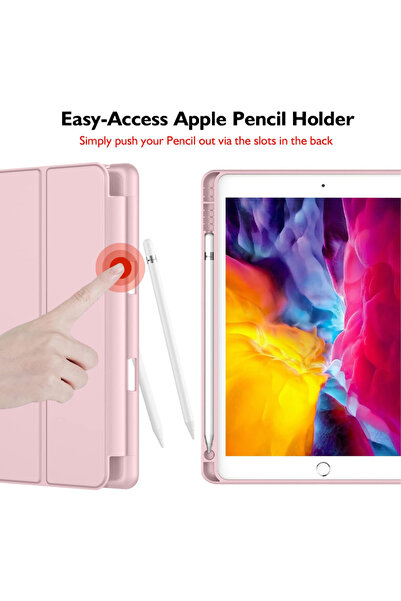 REDz Accessories Θήκη βιβλίου με βάση για στυλό για Apple iPad 5/6, iPad Air 1/2, 9,7 ίντσες,, Πτυσσόμενη, Ροζ