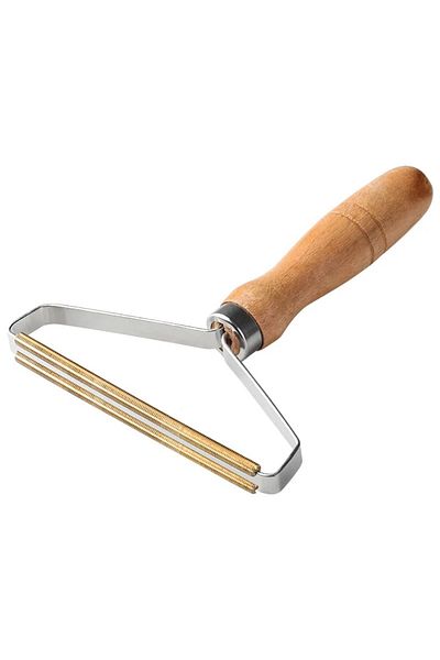 NEXTLY Perie Pentru Curatare Scame Si Par De Animale , Reutilizabila, Ergonomica, Maner Lemn, Lama