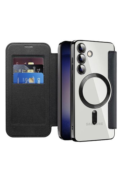 REDz Accessories Magsafe Card Case, Ultra Protection, Leather Look For Samsung Galaxy S24 Plus, Card Wallet, Green