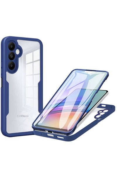 REDz Accessories Carcasă de protecție Full Armor 360 pentru Samsung Galaxy S25 Plus/s24 Plus, capac față-spate, albastru marin