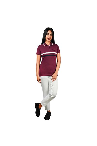 Giordano Women's Union Jack Polo Shirt - Cotton Lycra, Slim Fit