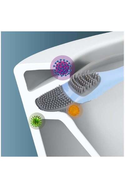 Vonkap Klozet Detay Temizlik Fırçası Seti 2'li Silikon Uçlu Ve Ince Fırçalı