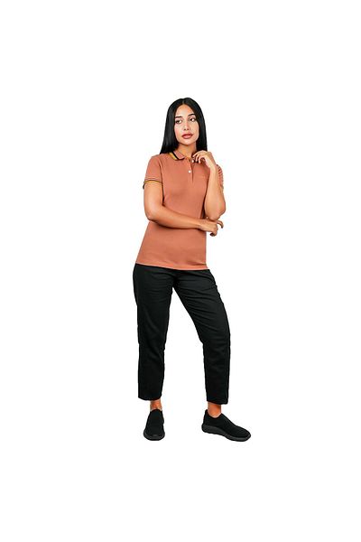 Giordano Women's Classic Cotton Pique Polo - Slim Fit, Embroidered Detail