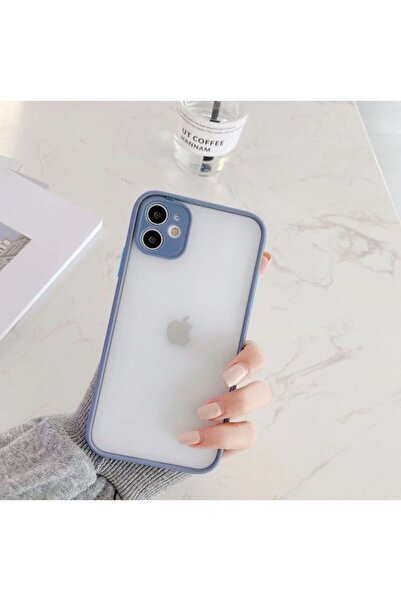 REDz Accessories Carcasă cu margini colorate, compatibilă cu iPhone 12 Pro Max, butoane colorate, semitransparentă, violet închis