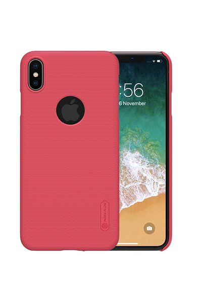 REDz Accessories Carcasă Nillkin, compatibilă cu iPhone XS Max, roșie, seria Frosted Shield, policarbonat subțire