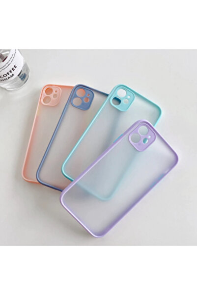 REDz Accessories Carcasă cu margini colorate, compatibilă cu iPhone 12 Mini, butoane colorate, semitransparentă, turcoaz