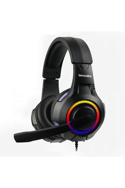 Datazone DZ-G1100 Gaming Headset, black with RGB light, wired, over-ear, clear sound, stylish