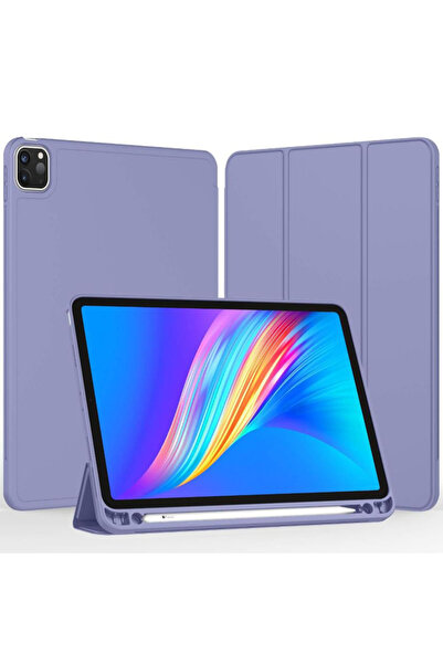 REDz Accessories Husă tip book cu suport pentru stilou pentru Apple iPad Pro 12.9" și iPad Air 13", pliabilă, albastru lavandă