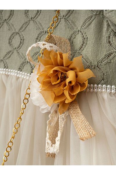 Cherrys Bebek Evening Dress with Lace and Tulle Skirt for Baby Girl