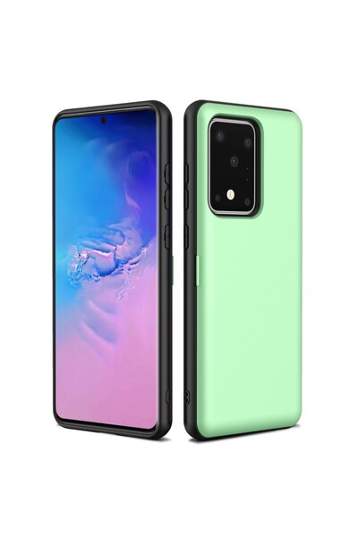 REDz Accessories Carcasă compatibilă cu Samsung S20 Plus / S20 Plus 5G, verde, policarbonat și TPU, slot pentru card, culoare mocha