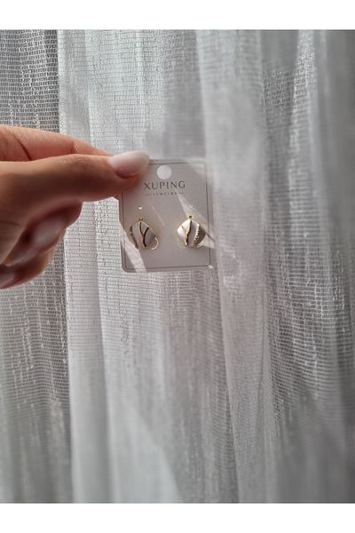 LİLİA Xuping Square Mined White Gold Earrings