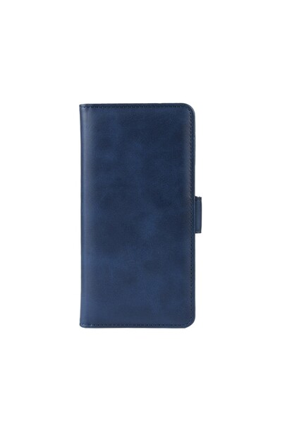 REDz Accessories Husă din piele cu cataramă, compatibilă cu Samsung M10, albastră, model cu două fețe, bani, fotografii