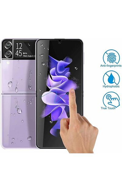 REDz Accessories Set de folii hidrogel 3 în 1, compatibile cu Samsung Galaxy Z Flip 3, față interior spate, transparentă