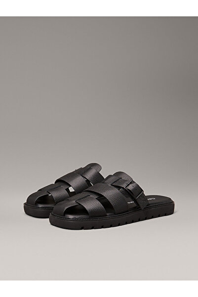 Calvin Klein Erkek Siyah Düz Sandalet