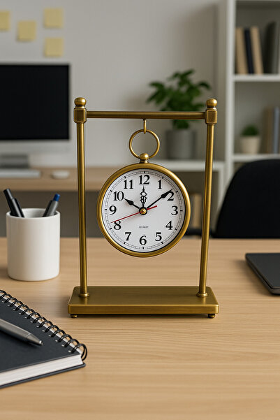 AZELON EV OFİS DEKORATİF ESKİTME MASA SAATİ