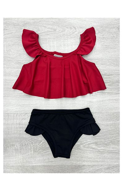 My Kids Wear Ruffle Detailed 2-Piece Swimsuit Set