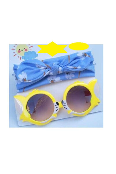 Superbaby Set bentita si ochelari de soare - White flowers