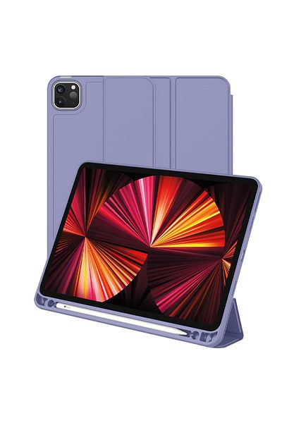 REDz Accessories Book Case with Pen Holder for Apple iPad Pro 12.9" and iPad Air 13", Foldable, Lavender Blue