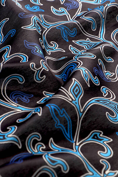 Bursa İpek Blue Ivy Pattern Soft Shawl