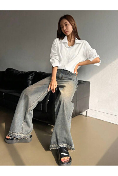 npLStore Поношена сорочка з мішковини великого розміру