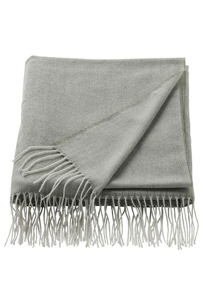 IKEA Soft, lightweight, decorative, 120 x 160 cm gray blanket with tassel edges