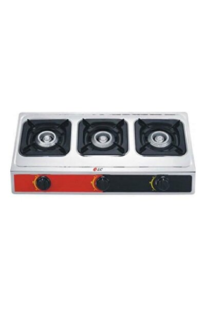 DLC موقد طاولة بثلاث شعلات SH-6026 فضي