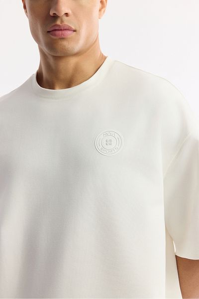 Avva Men's Ecru Crew Neck T-Shirt A51Y1082