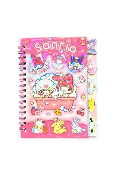 zeynobella Sanrio Kuromi, Hello Kitty Ayraçlı Stickerlı Not Defteri 18 Yaprak