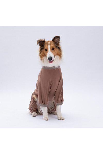 Pawstar Happy Teddy Bear Medium and Large Breed Dog Pajamas - Dog Jumpsuit - Dog Clothing (15 Kg-45 kg)