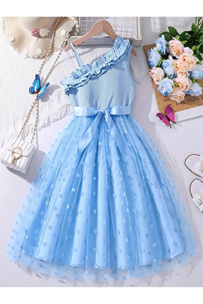 Mashotrend Varas Askılı Elbise - Mezuniyet Elbisesi - Kız Çocuk Abiye Gösteri Elbisesi