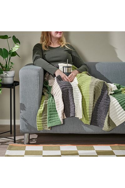 IKEA Cover, grey/green, 130x170 cm