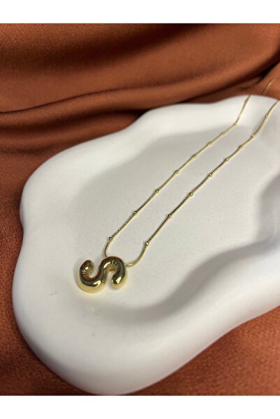 Fam&Co Jewelry Altın Renk Balon Harf Kolye – S Harfi, Şık ve Minimal Tasarım