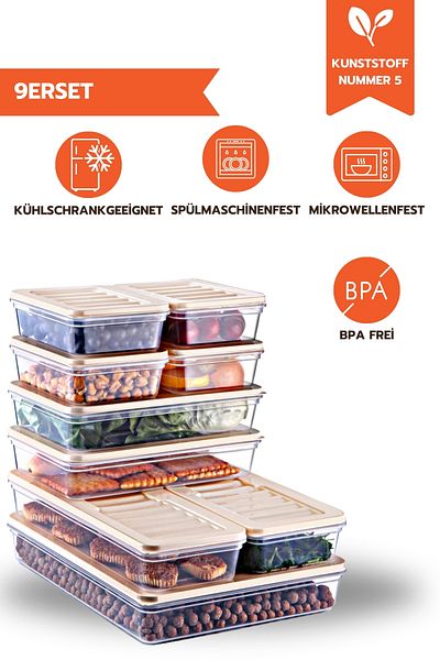 Ginza Maison FRESHBOX 9-TEILIGE AUFBEWAHRUNGSBOX CREME