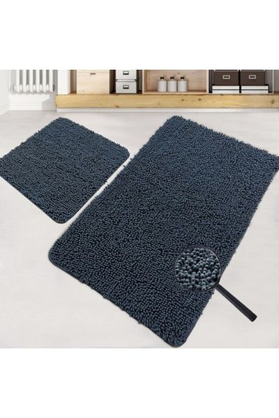 Chilai Home Set 2 covorașe de baie 100% bumbac, Victoria Gri Închis