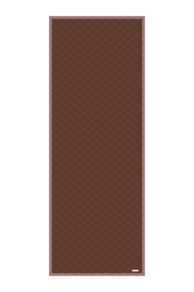 Bursa İpek Brown Chain Monogram Pattern Silk Shawl