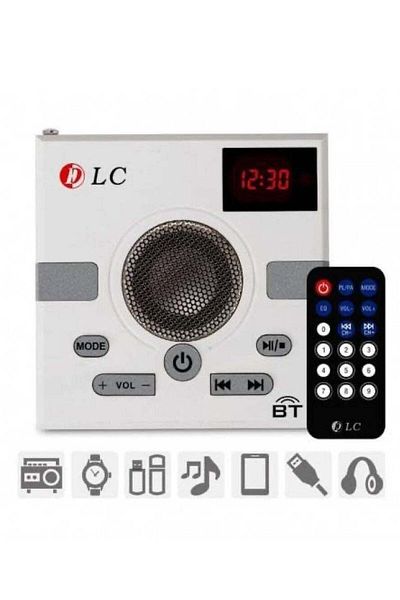 DLC Portable Radio Bluetooth Speaker With Remote White/Black/Grey