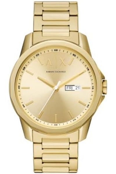 Armani Exchange Men's Analogue Quartz Watch with Stainless Steel Strap AX1734, Gold, bracelet