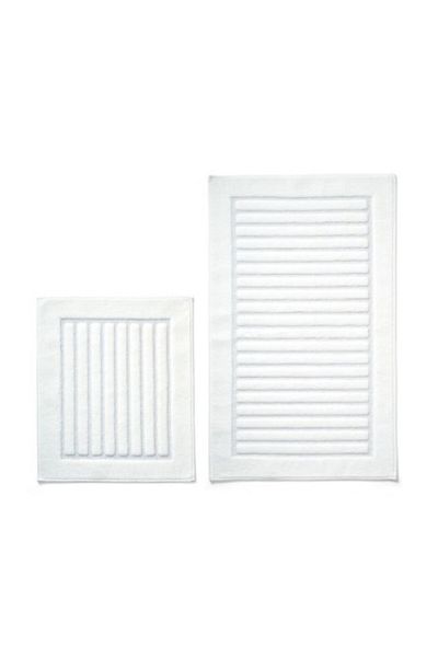 Alanur Home Set 2 Bathroom Rugs Cotton Lines, Alanur Home, Cottonkt 053 Ecru