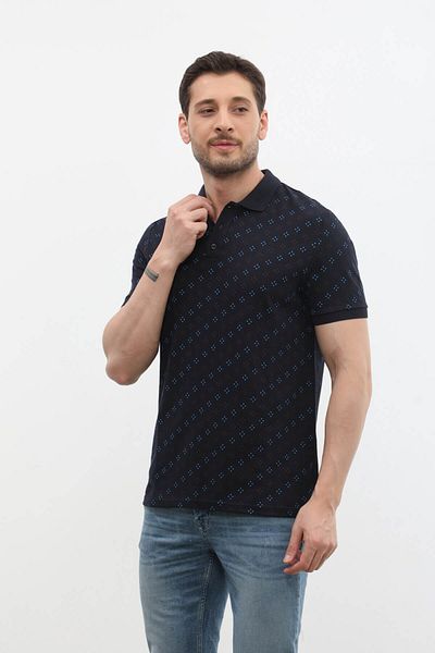 MARKAPIA Ανδρικό μπλουζάκι με σχέδιο Domino Polo Neck - 100% βαμβάκι