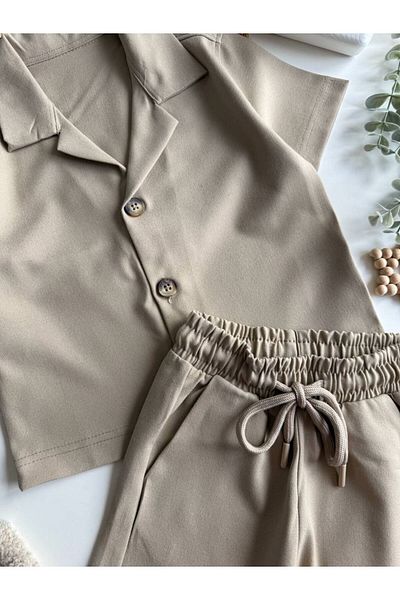 Ladin Store Комплект къси панталони с яка от памук за момче, нов сезон