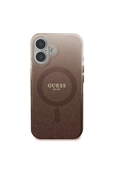 Guess IPhone 16 Plus IML Glitter Gradient MagSafe Case, Guess - Brown