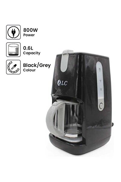 DLC ماكينة صنع القهوة 0.6 لتر 800.0 وات DLC-CM7313/أسود أسود/رمادي