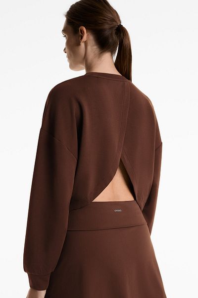 Oysho Crossover back crop sweatshirt with modal