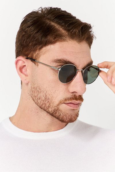 Timberland Men Tb9315 Round Sunglasses, Silver
