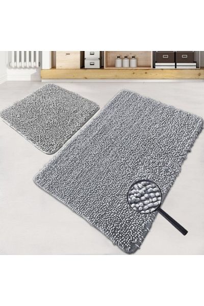 Chilai Home Set 2 covorașe de baie 100% bumbac, Victoria Gri