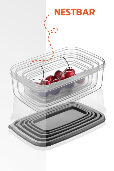 Ginza Maison 5-teilige Embox Frischhaltedose / Anthrazit